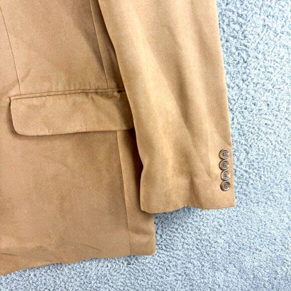 Chaps Blazer Men 42R Tan Polyester Suit Jacket Business Casual Wedding Office - Picture 3 of 15